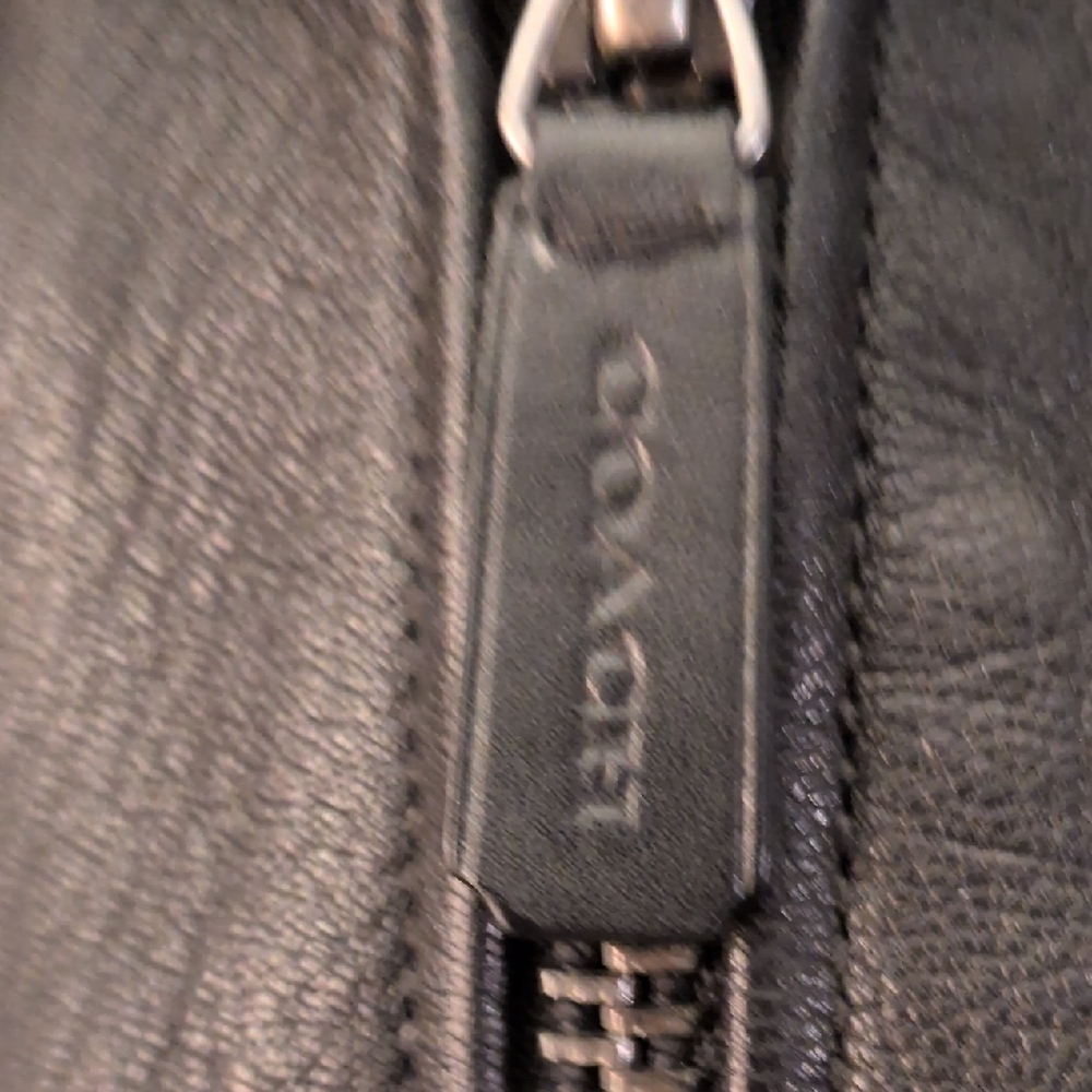 Coach Black Leather Bomber Jacket with Removable Shearling Collar- FREE SHIPPING - Picture 4 of 16